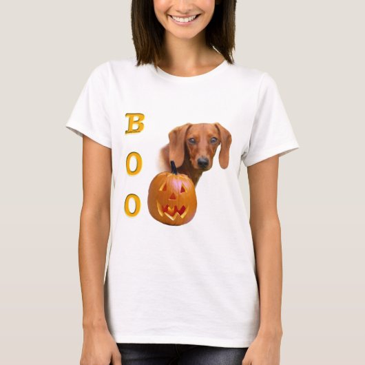 Dachshund (glad) Boo T-shirt (Voorkant)