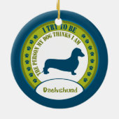 Dachshund [glad] keramisch ornament (Achterkant)