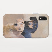Dachshund (Gladhaar) Schilderij - Originele Honden Case-Mate iPhone Case (Achterkant (horizontaal))