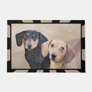Dachshund (Gladhaar) Schilderij - Originele Honden Deurmat
