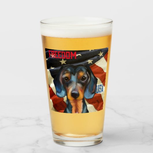Dachshund Glas (Voorkant gevuld)