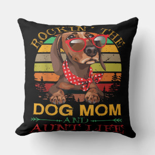 Dachshund Glasses Rockin Dog Mam Gift for tante Kussen