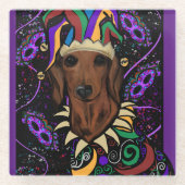 Dachshund Glazen Onderzetter (Voorkant)