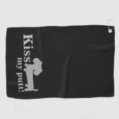 Dachshund Golf Towel Funny Kiss My Putt Wiener Dog Golfhanddoek (Horizontaal)