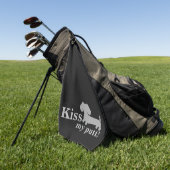 Dachshund Golf Towel Funny Kiss My Putt Wiener Dog Golfhanddoek (Groen)