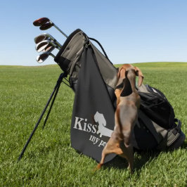 Dachshund Golf Towel Funny Kiss My Putt Wiener Dog Golfhanddoek