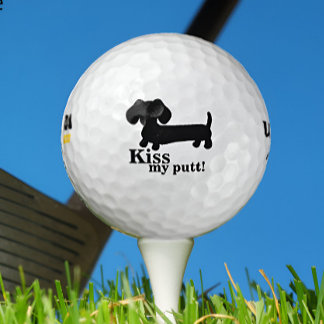 Dachshund Golfer Kiss Mijn Putt Grappige Golf Ball Golfballen