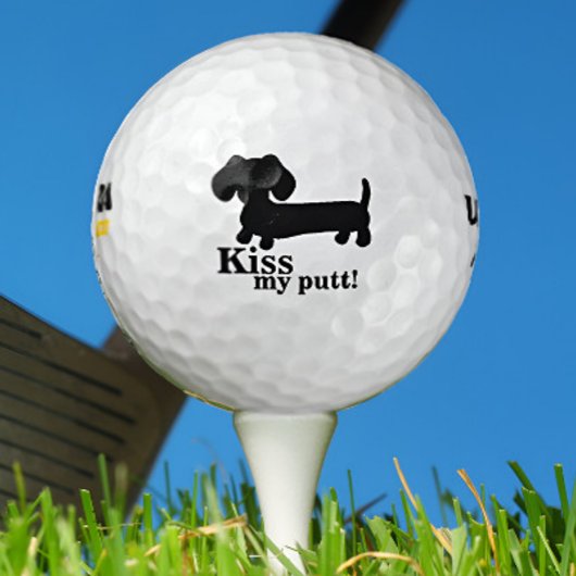 Dachshund Golfer Kiss Mijn Putt Grappige Golf Ball Golfballen