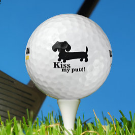 Dachshund Golfer Kiss Mijn Putt Grappige Golf Ball Golfballen