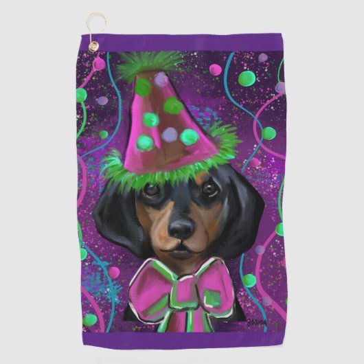 Dachshund Golfhanddoek (Voorkant)