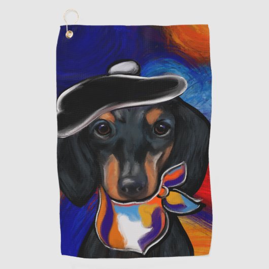 DACHSHUND GOLFHANDDOEK (Voorkant)