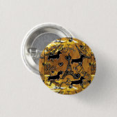 Dachshund Goud Ronde Button 3,2 Cm (Voorkant /achterkant)
