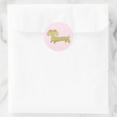 Dachshund Goud & Roze Stickers Weiner Dog Feestje  (Tas)