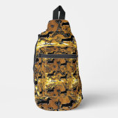 Dachshund Goud Sling Bag (Voorkant)