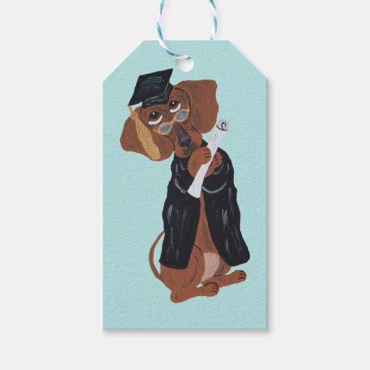 Dachshund Graduate Cadeaulabel (Voorkant)