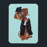 Dachshund Graduate Magneet<br><div class="desc">The whimsy of this doggie is meant to bring joy to someone's day!</div>