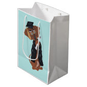 Dachshund Graduate Medium Cadeauzakje (Voorkant Gekanteld)