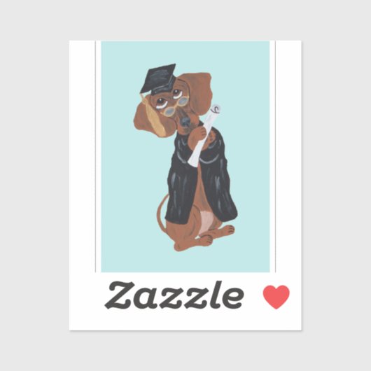 Dachshund Graduate Sticker (Vel)