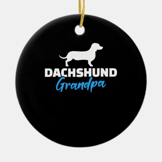 Dachshund Grandpa Keramisch Ornament (Voorkant)