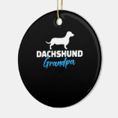 Dachshund Grandpa Keramisch Ornament (Links)