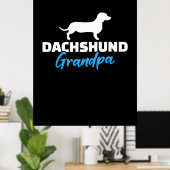 Dachshund Grandpa Poster (Thuiskantoor)