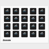 Dachshund Grandpa Vierkante Sticker (Vel)