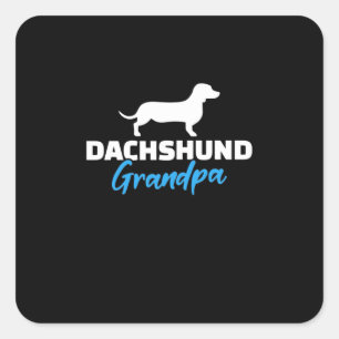 Dachshund Grandpa Vierkante Sticker