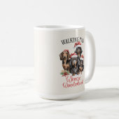 Dachshund Grappige Kerst Hond Koffiemok (Voorkant rechts)