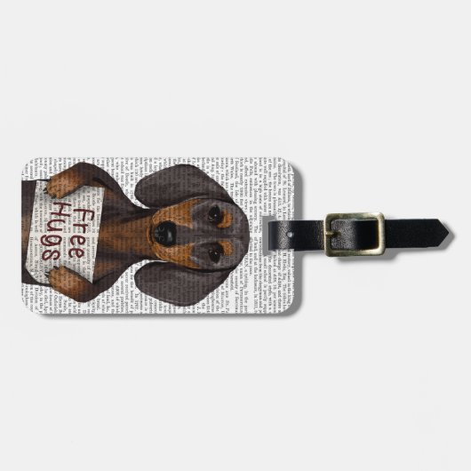 Dachshund Gratis Knuffels Bagagelabel (Voorkant horizontaal)