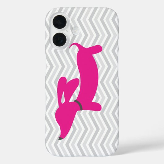 Dachshund + Gray Chevron Case-Mate iPhone Case (Achterkant)