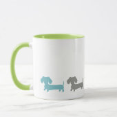 Dachshund Green Blue Coffee Mug Mok (Links)
