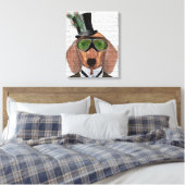 Dachshund Green Goggles Top Hat Canvas Afdruk (Insitu (Slaapkamer))