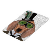 Dachshund Green Goggles Top Hat Magneet (Linkerzijde)