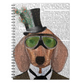 Dachshund Green Goggles Top Hat Notitieboek (Voorkant)