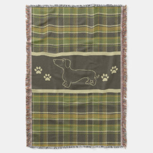 Dachshund Green Pset Throw Blanket Deken