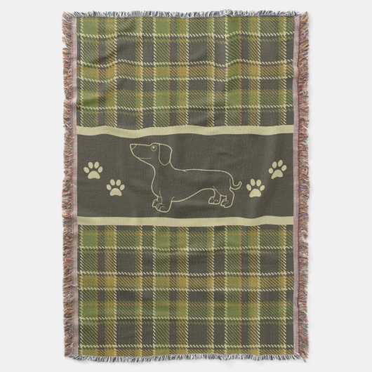 Dachshund Green Pset Throw Blanket Deken (Voorkant Verticaal)