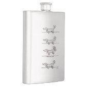 Dachshund grijze roestvrijstalen kolf flacon (Rechts)