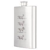 Dachshund grijze roestvrijstalen kolf flacon (Links)