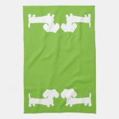 Dachshund Groene schotel Handdoek Wiener Hond Moed (Verticaal)