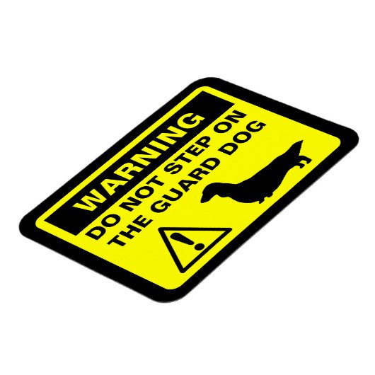 Dachshund Guard Hondenwaarschuwing (langharige Dox Magneet (Linkerzijde)