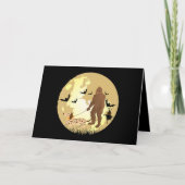 Dachshund Halloween Bigfoot aan het lopen is Kaart (Voorkant)