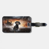 Dachshund Halloween eng Bagagelabel (Achterkant horizontaal)