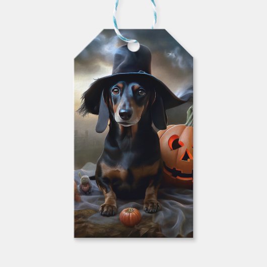 Dachshund Halloween eng Cadeaulabel (Voorkant)