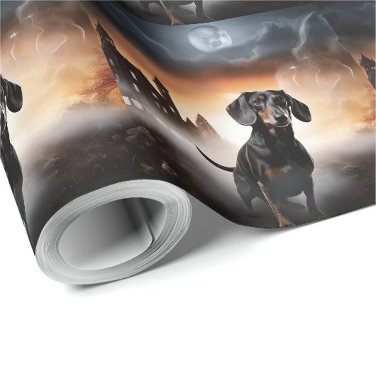 Dachshund Halloween eng Cadeaupapier (Rol Hoek)