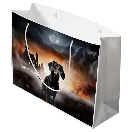 Dachshund Halloween eng Groot Cadeauzakje (Achterkant Gekanteld)