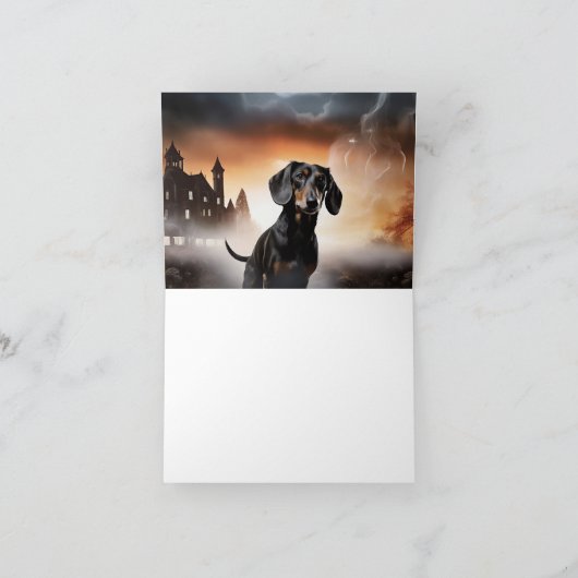 Dachshund Halloween eng Kaart (Binnen)