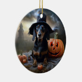 Dachshund Halloween eng Keramisch Ornament (Rechts)