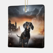 Dachshund Halloween eng Keramisch Ornament (Links)