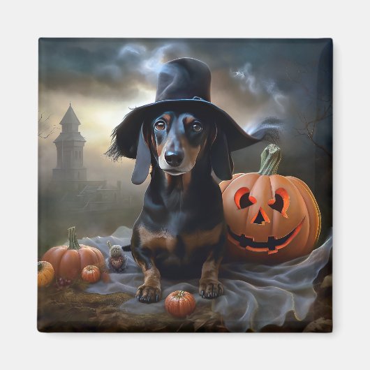 Dachshund Halloween eng Magneet (Voorkant)