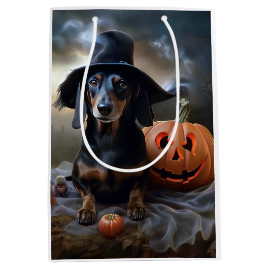 Dachshund Halloween eng Medium Cadeauzakje (Voorkant)